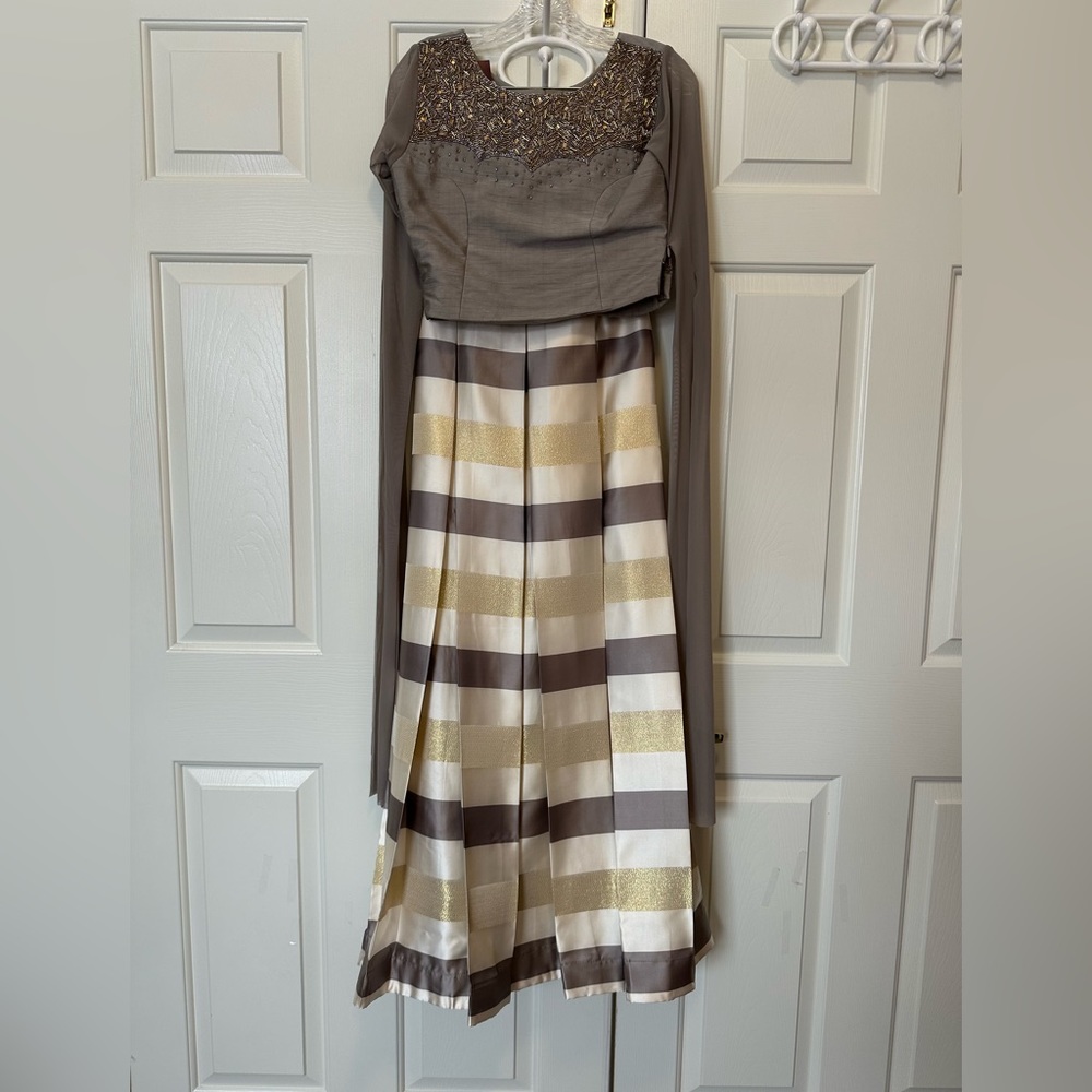 Grey and Yellow Two Piece Indian Set